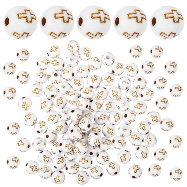 500 piezas Cruz patrón cuentas pulsera collar acrílico DIY cuentas joyería Material