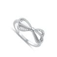 thumbnail image 4 of Clear CZ Ribbon Bow Infinity Knot Gift Ring .925 Sterling Silver Band White Female Size 9, 4 of 4