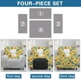 thumbnail image 6 of Xixirimido White Cat Sunflower Pattern Recliner Chair Covers 4 Pieces, Stretch Lazy Boy Recliner Cover, Recliner Sofa Slipcover with Pockets, Furniture Protector for Living Room, Pets, Kids, 6 of 8
