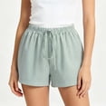thumbnail image 5 of Women's Casual Loose Fit Lightweight Striped Shorts, Elastic Drawstring Waist, Soft Summer Beach Style, Travel Active Comfort, Casual Everyday | TruHer,Light Blue M, 5 of 8