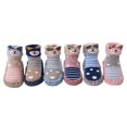 thumbnail image 3 of Unisex Baby Toddler Animals Print Cotton Socks Slipper Anti-Slip Crib Shoes - Sold per 1 Pair (Grey/Bear, 0-6 Months), 3 of 3