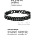 thumbnail image 6 of ChainsHouse Black Cuban Link Bracelet for Men Chunky 8mm/12mm/17mm Width Men's Chain Bracelets Stainless Steel Punk Jewelry Gift, 6 of 9