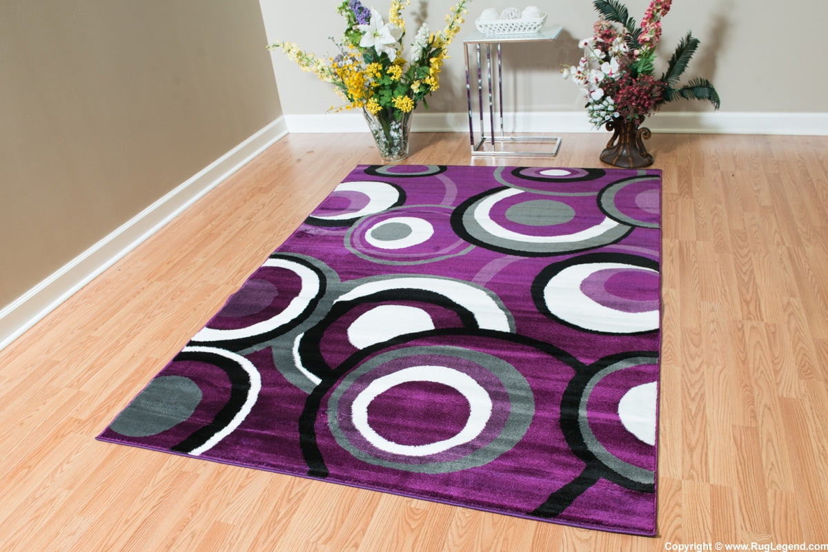 MIST Modern Contemporary Abstract 5X8 5x7 Rug 271 purple