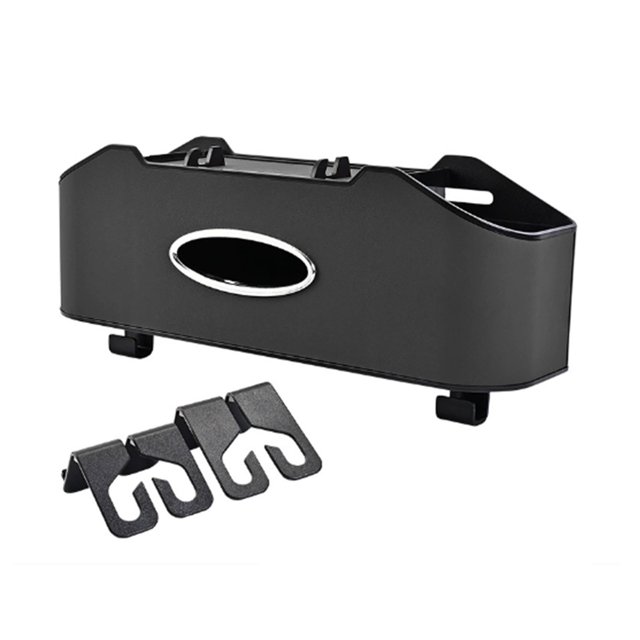 Car Back Seat Organizer, Multifunctional Car Organizer with Cup Holders, Tissue Box and Storage Hooks, for Travel and Home Use