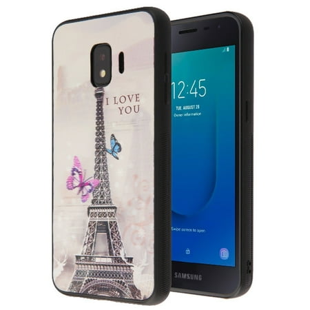Samsung Galaxy J2 CORE /J2 PURE /J2 Phone Case 3D Paris Eiffel Tower Stereograph Shock-Absorption Rubber Silicone TPU Hybrid Armor Defender Protective Cover for Samsung Galaxy J2 / Pure / Core (Best Mid Tower Case Under 50)