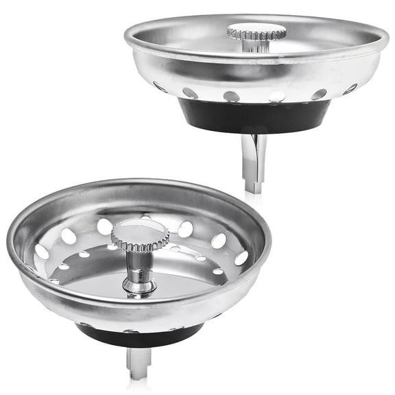 2PCS Kitchen Sink Strainer Stopper, Stainless Steel Kitchen Drain Plug Kitchen Sink Stopper Basket Strainer for 3-1/2'' Sink Drain Hole