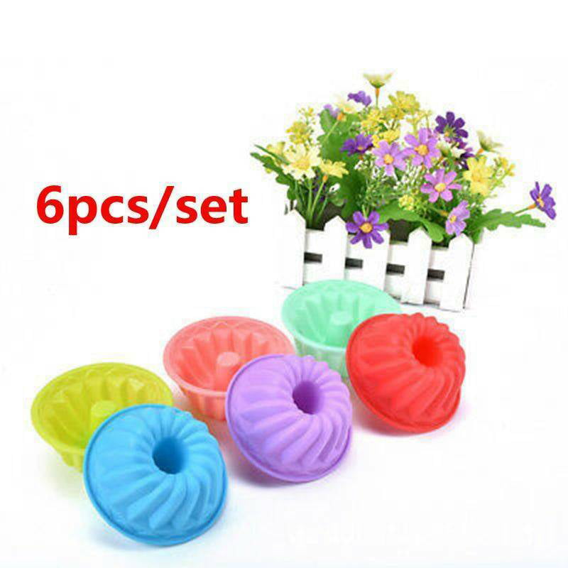 Cute Silicone Jello Pudding Puff Muffin Cup Cake Baking Molds Moulds 10Pcs/Lot 
