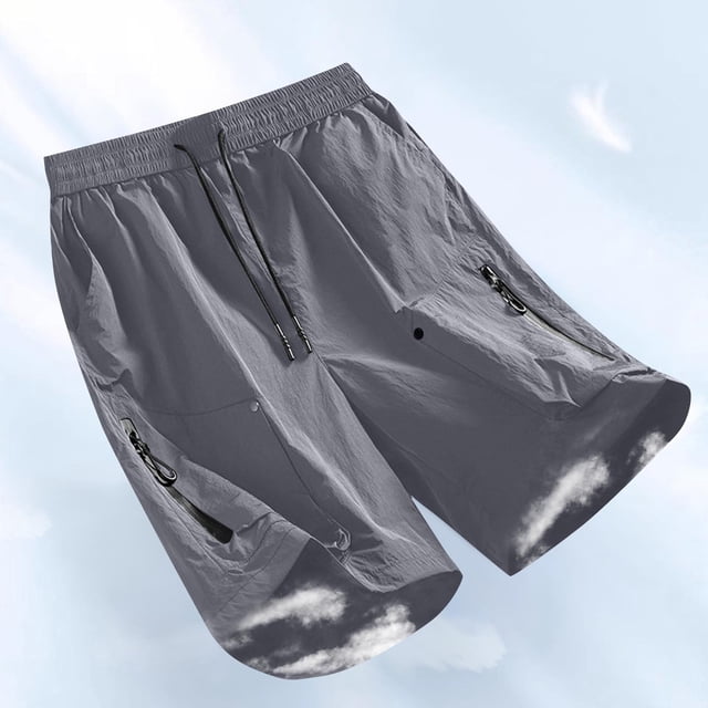 pstuiky Pantalones cortos de gimnasio, Pantalones cortos de trabajo de pierna recta, holgados y cómodos, de color liso, a la moda para hombre Pantalones cortos deportivos para hombre