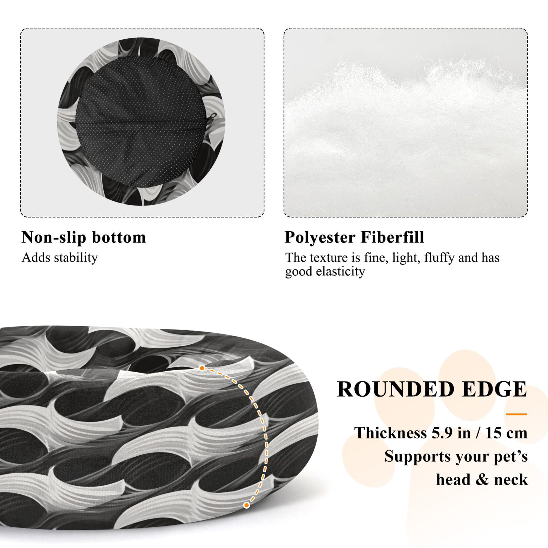 Iauyy Pet Couch Donut Cat Bed for Indoor Cats/Small Dogs Washable & Machine with Non-slip Bottom Calming Cat Furniture, Shapes Overlap Each Other (S)