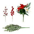 thumbnail image 1 of Ensemble de Branches de Pin Artificielles Baies Rouges, Aiguilles de Pin Artificielles Assorties Branches Arbre de Noël Enneigé Brindilles Florales Tiges de Houx Rouges de Noël pour Décoration de Fête d'Hiver Bricolage, 16 Pcs, 1 of 2