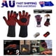 thumbnail image 4 of FELTECHELECTR Par de guantes de horno Hamitor resistentes al calor (menos de 800 °C), de algodón y silicona, para barbacoa (negro y rojo), 4 of 5