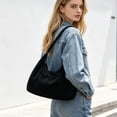 thumbnail image 6 of Women's Corduroy Tote Bag - Large Capacity Handbag, Multi-Way Crossbody Shoulder Bag for Commute, & Daily Use, Soft & Stylish Fabric, Solid Color Design Black, 6 of 6
