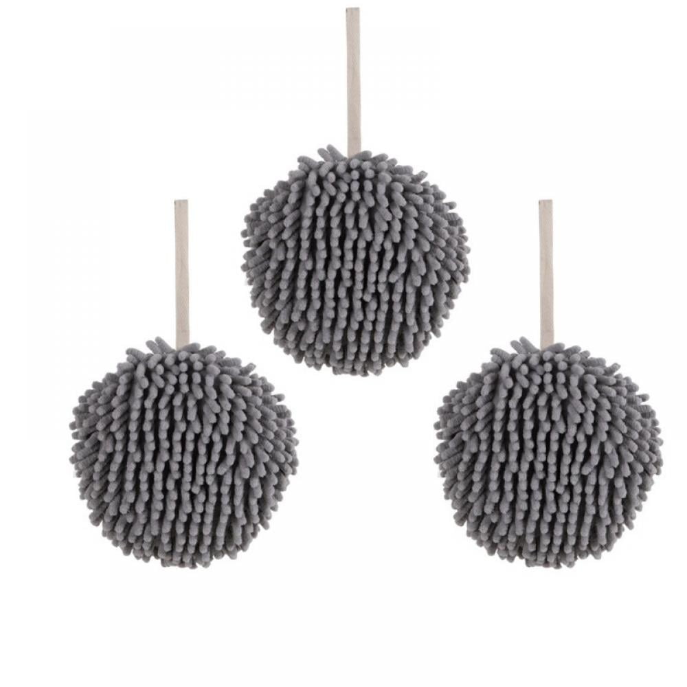 Xmarks 3 Pack Chenille Quick Dry Bath Hand Drying Puff Towel Balls