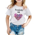thumbnail image 3 of Girls Shirts Size 14-16 Printed Round Neck Short Sleeve Cotton Tee Tops Baggy Back To School Shirt for Girls Dressy Casual Summer Tops, 3 of 5