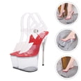 thumbnail image 3 of Raindrops 1 Pair Transparent Super Heels Red Iridescent Heels for Women Parties, 3 of 8