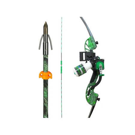 AMS Water Moc Recurve Bowfishing Bow Package 40 lb Right Hand with Retriever Pro Tournament Series Reel