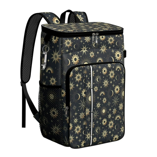 Sun and Moon Solar Eclipse Backpack Cooler – Leakproof Insulated Lunch Bag with Ethereal Celestial Map Pattern for Hiking & Travel