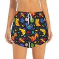 thumbnail image 2 of Fotbe Dinosaurs in Space Womens High Waist Running Shorts Athletic Workout Quick Dry Shorts for Women with Pockets Gym Yoga Summer Shorts-X-Large, 2 of 9