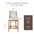 thumbnail image 5 of Maven Lane Vienna Counter Stool in Weathered Oak Finish, Sand Color, Set of 3, 5 of 6