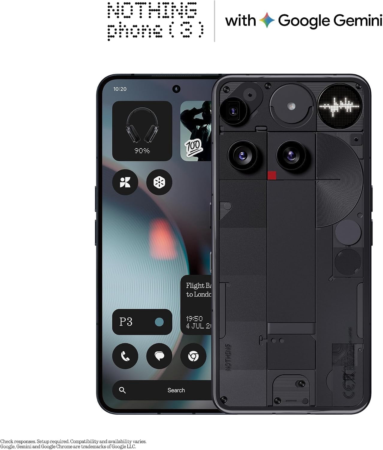Nothing Phone 3 5G Unlocked Phones Transparent Design, Glyph