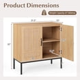 thumbnail image 3 of Gymax Armoire de Rangement en Rotin avec Buffet à 2 Portes et Tablette Réglable à 3 Positions, 3 of 10