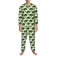 thumbnail image 3 of Honeii Cute Broccoli Pattern Mens Pajamas Set,2pcs Men's Lounge Long Sleeve Sleep Shirt and Pajama Bottoms Sleepwear Set,Mens Pjs Sets-Small, 3 of 7