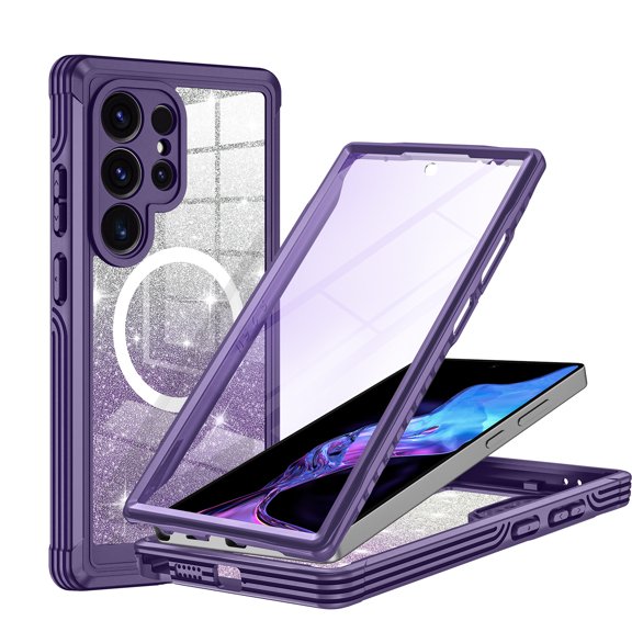 Casetego for Samsung Galaxy S25 Ultra Magnetic Case,[Compatible with MagSafe] Full Body Shockproof with Built-in Screen Protector Drop Protective Phone Cover,Purple