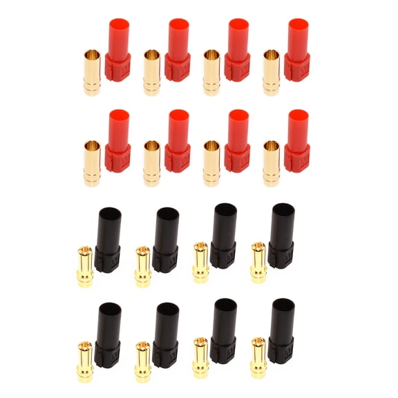 8 Pairs XT150 Female Male Connector Adapter Set Gold Plated Banana Bullet Connectors Plugs Adapter for RC Car with Plastic Cases