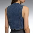 thumbnail image 7 of Women'S Denim Button Up Vest V-Neck Sleeveless Waistcoat Y2K Summer Tank Top, 7 of 7
