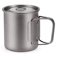 thumbnail image 4 of Tazas de titanio Copa de titanio ultraligera portátil para acampar al aire libre Tapa de agua de campo de campo , con manillable 300ml / 350ml / 450ml / 550ml / 650ml / 750ml, 4 of 7
