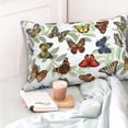 thumbnail image 4 of Goofa Multicolored Butterflies Print Plush Throw Pillow Case, Soft Velvet with Hidden Zipper, Decorative Cushion Cover for Sofa, Bed, Car, and Home Décor-20"x30", 4 of 6