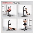 thumbnail image 6 of Pull Up Bar Station, Adjustable Multifunction Power Tower Dip Bar Station Home Gym Strength Training Workout Equipment for Pull-up Push-up Dips (Black-Classic)., 6 of 6