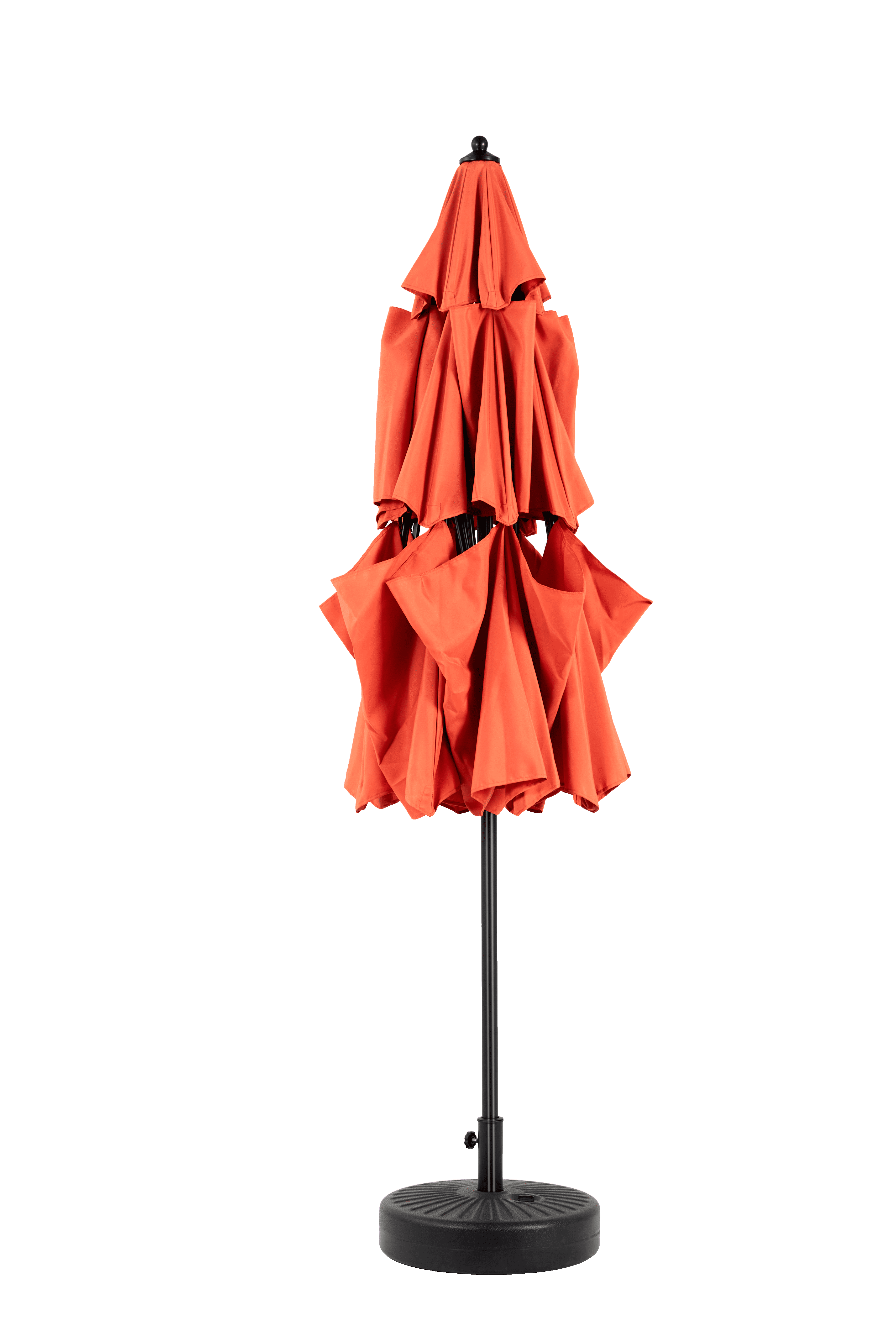 Aluminum 3-Tier Auto-Tilt Outdoor Patio Umbrella 10-Foot, Market Cantilever Umbrella for Pool and Deck with Crank, Orange