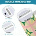 thumbnail image 3 of Yayeee 40oz Stainless Steel Tumbler with Straw and Handle Double-Wall Insulated Travel Water Bottle, Green Symmetrical Stars, 3 of 8