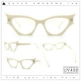 thumbnail image 2 of Vintage Golden Era Narrow Cat Eye Luxury Chic Plastic Sunglasses Ivory - Clear, 2 of 8