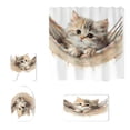 thumbnail image 2 of Accesorios de baño, superventas, serie Puss, cortina de ducha de poliéster impermeable y juego de 4 cortinas de ducha, divisor de cortina de baño, juego de baño de poliéster, 2 of 6