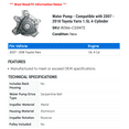 thumbnail image 2 of Water Pump - Compatible with 2007 - 2018 Toyota Yaris 1.5L 4-Cylinder 2008 2009 2010 2011 2012 2013 2014 2015 2016 2017, 2 of 2