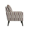 thumbnail image 4 of Homesvale Allyson Mid-Century Modern Small Space Armchair, Tan, Cream and Red Stripe Polyester, 4 of 7