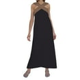 thumbnail image 1 of Robes pour Femmes Col Élégant Dos Ouvert Soirée Longueurs Longues Robe Noire TG, 1 of 4