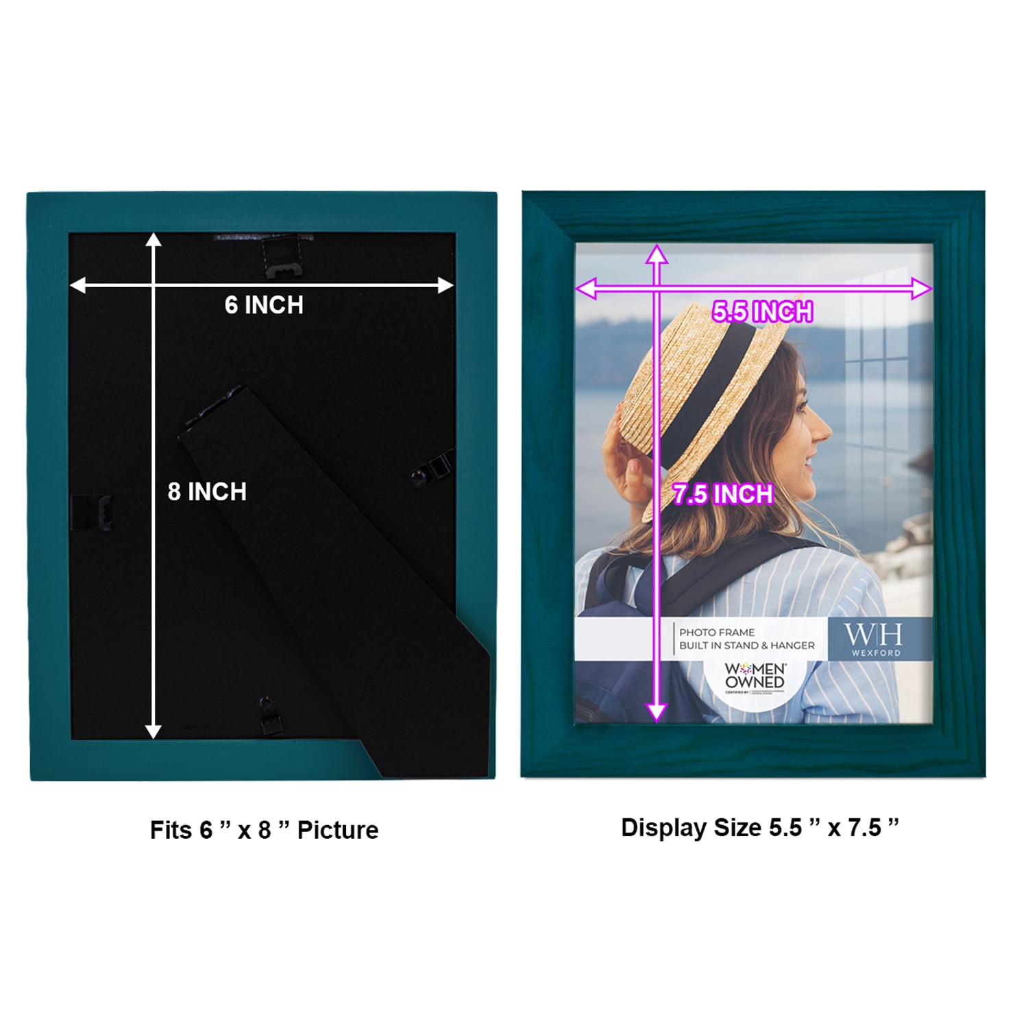 Woodgrain 6 in. x 8 in. Ocean Blue Picture Frame (Set of 2)