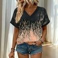 thumbnail image 3 of Cilsoka Workout Tops for Women Loose Fit, Women's Summer Tops Floral Printed V Neck Short Sleeve Summer T Shirts Casual Loose Fit Lightweight Tunic Tee S-XXL, Floral Print Tshirts, 3 of 5