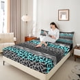 thumbnail image 4 of Castle Fairy Animal Leopard Cheetah Zebra Print Full Size Sheets 4-Piece for Kids Teens Adults,Abstract Stripes Lines Breathable Bed Sheets,Vintage Aesthetic Lightweight Sheet Sets, 4 of 7