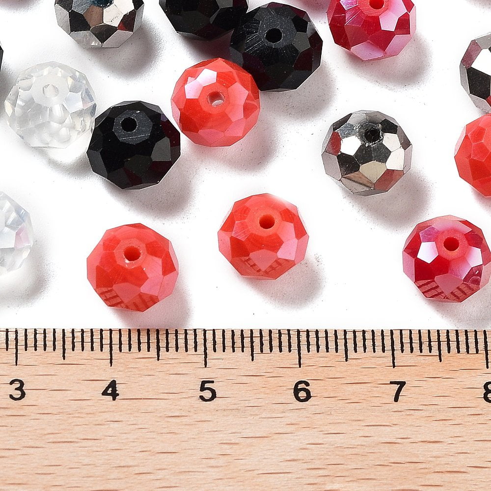 Glass Beads Faceted Rondelle Silver 10x8mm Hole: 1mm about 560pcs/500g