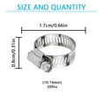 thumbnail image 2 of 20 Pcs 10-16mm Hose Clamp Stainless Steel Hose Clamp Adjustable Worm Gear Hose Clamp, Metal Fuel Line Pipe Clamp for Plumbing, Automotive And Mechanical Application, 2 of 6
