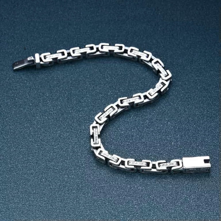 K-KED Real S925 Sterling Silver Chain Men Women 5mm Square
