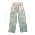 thumbnail image 3 of Women Mid Rise Wide Leg Jeans Baggy Floral Pants Denim Print Boho Palazzo Jeans Boyfriend NZ-N7041 Blue S, 3 of 7