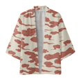 thumbnail image 1 of Camisas s Para Hombre Interior Cárdigan de manga larga Semi de primavera y verano para hombre, camisa sin cuello estampada con estampado completo (Red, S), 1 of 5