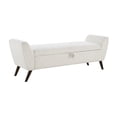 thumbnail image 3 of 60'' Modern Storage Bench with Mid-Centruy Wood Legs,Bench with Storage for Living Room & Bedroom,Comfort Padded - Teddy Cream, 3 of 3