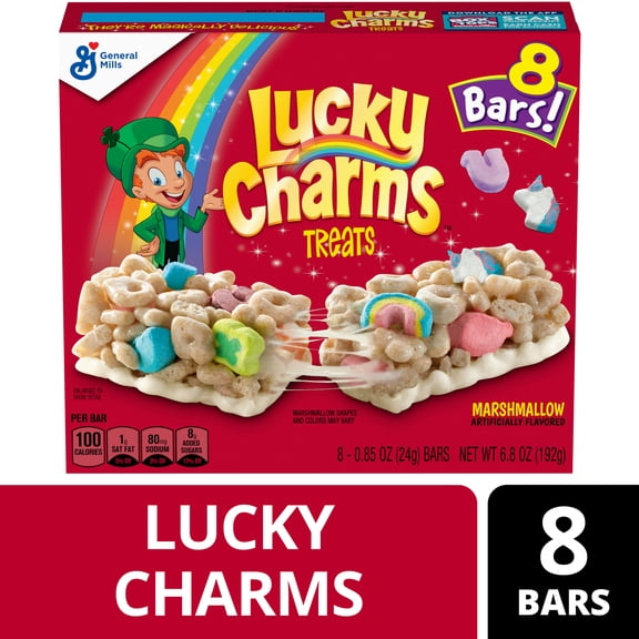 Lucky Charms Cereal Treat Bars, Snack Bars, 8 Count, 6.8 oz