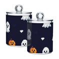 thumbnail image 2 of Ckdifva Pixel Ghosts and Pumpkins Storage Jar with Lid Acrylic Organization Storage Containers Set of 2, 2 of 7